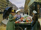 Louis Marie de Schryver Marchande des Fleures painting